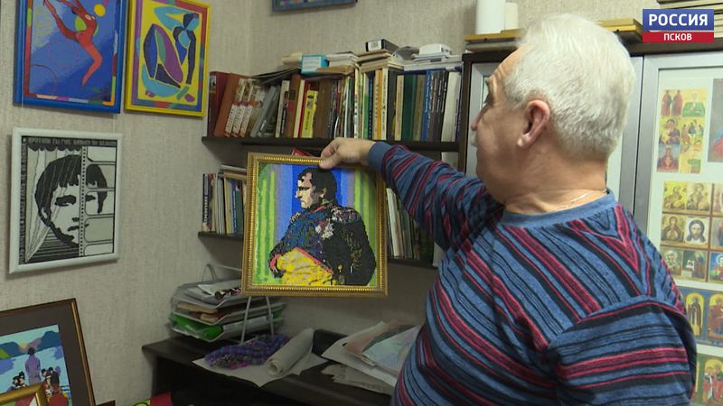 Военный пенсионер из Пскова создает картины из бисера