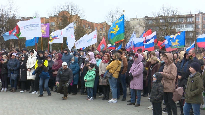 Митинг в поддержку российских войск прошел сегодня в Пскове